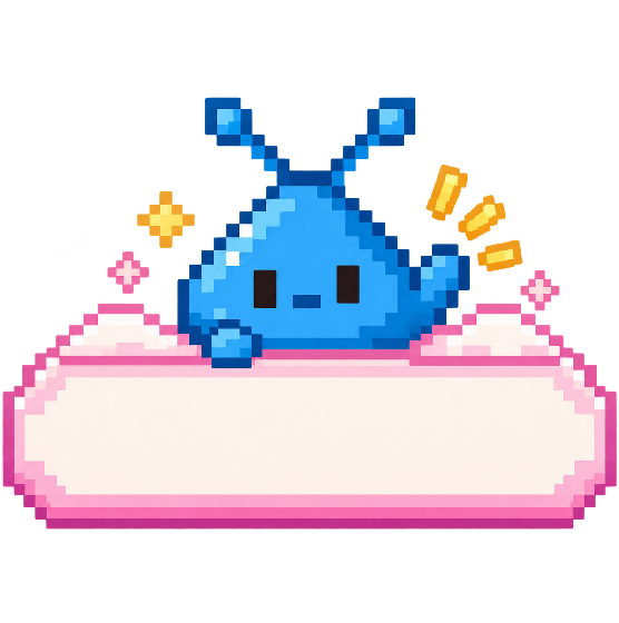 Blobby holding a sign